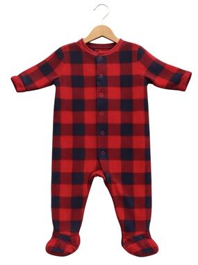 5/$10 Joe Fresh Unisex Fleece Plaid Footed Pyjama